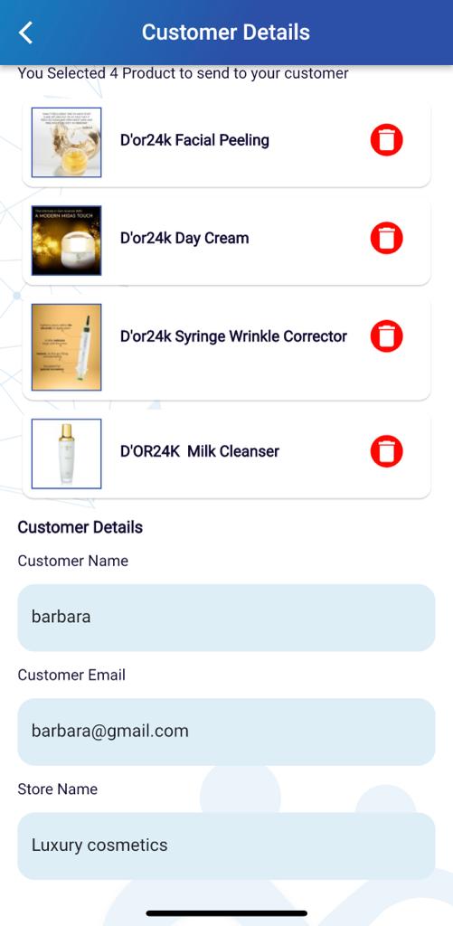 Review selection — Add or remove items